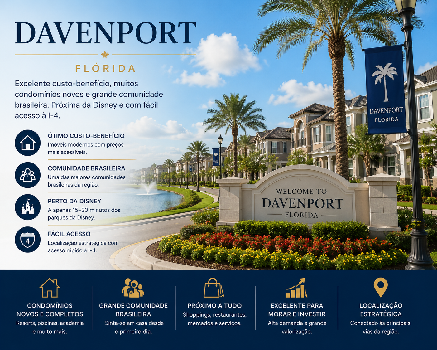 Casas em Orlando para comprar, alugar e investir nos Estados Unidos, Davenport